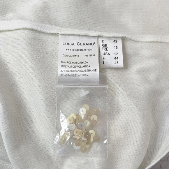 Luisa Cerano Cream & Gold Sequin Embellished Cami, Size 12 ~ VGUC - Picture 11 of 12